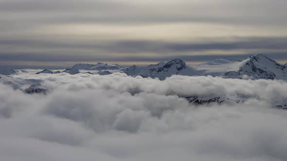 Beautiful Time Lapse View of Whistler Mountain and Canadian Nature Landscape