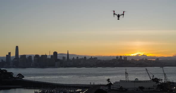 Drone Flying Over San Francisco