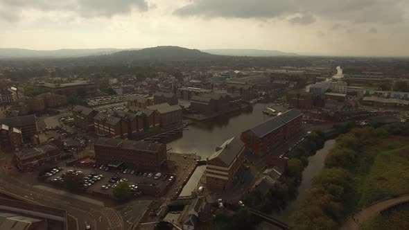 Gloucester and city landscape high view