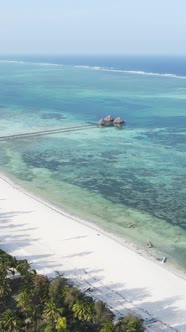 Vertical Video House on Stilts in the Ocean on the Coast of Zanzibar Tanzania