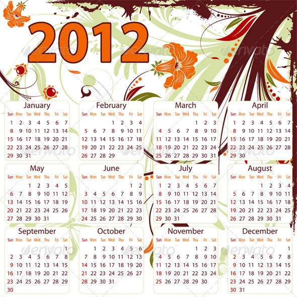 Calendar for 2012 year