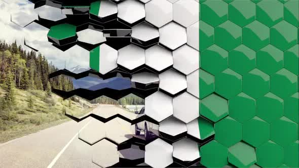 Nigeria Flag Hexagon Transition - 4K Resolution