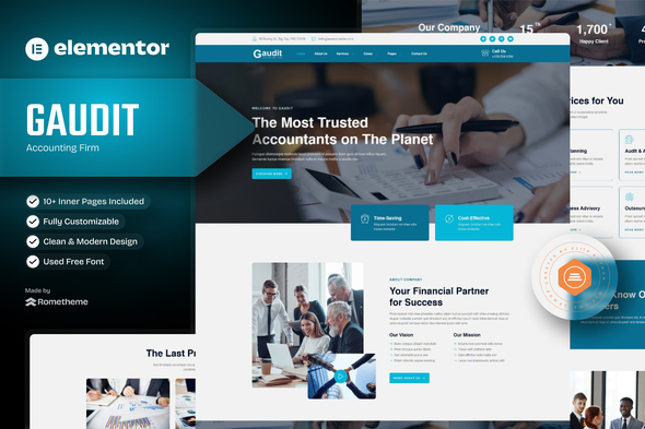 Gaudit - Accounting Firm Elementor Template Kit