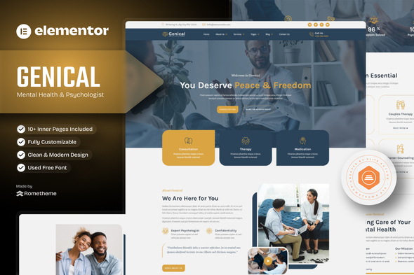 Genical - Mental Health & Therapy Elementor Template Kit