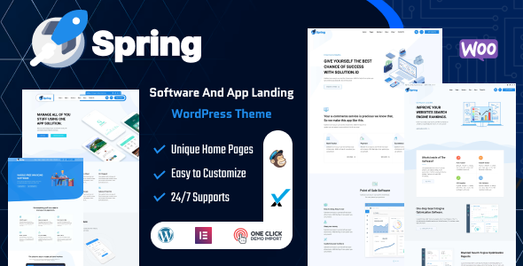 Spring – Software and App Landing WordPress Theme