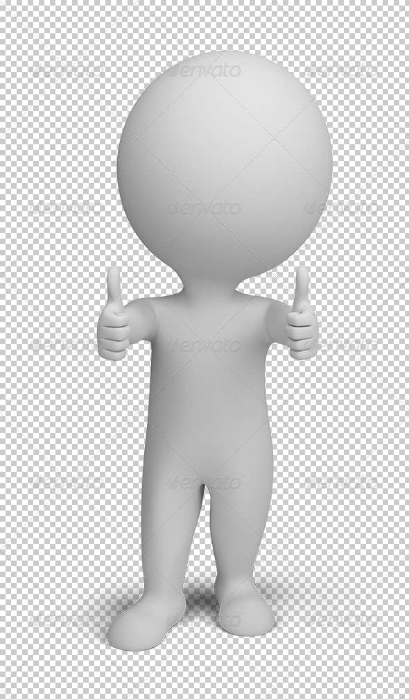 3d small people - double thumbs up
