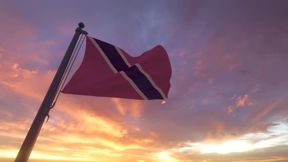 Trinidad and Tobago Flag on a Flagpole V3 - 4K