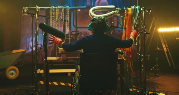Anonymous Handicapped Man Creating Movie Soundtrack