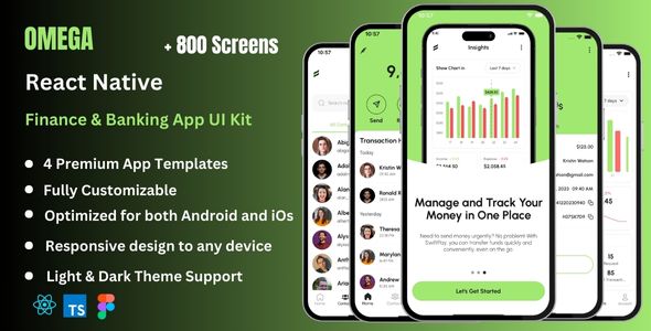 Omega - Finance, Banking, & Online Payment React Native CLI Ui Kit