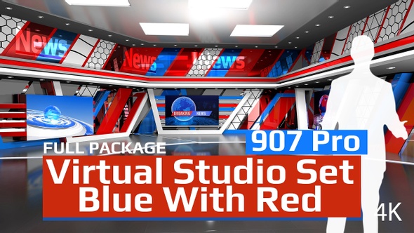 Virtual Studio Set Blue With Red 907 Pro