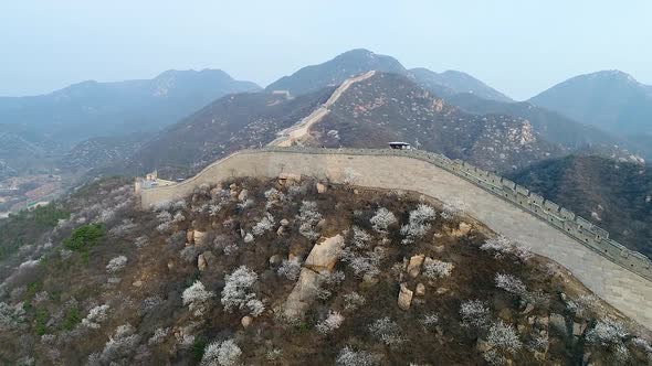 Aerial View of Great Wall of China.