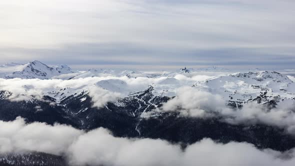 Beautiful Time Lapse View of Whistler Mountain and Canadian Nature Landscape