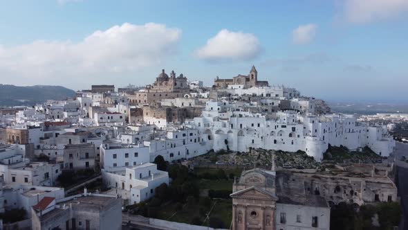 Ostuni  the White City in Italy  a Famous Landmark at the Italian East Coast