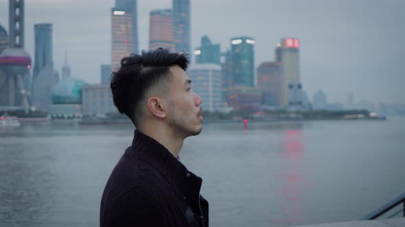 Chinese man in Shanghai China.