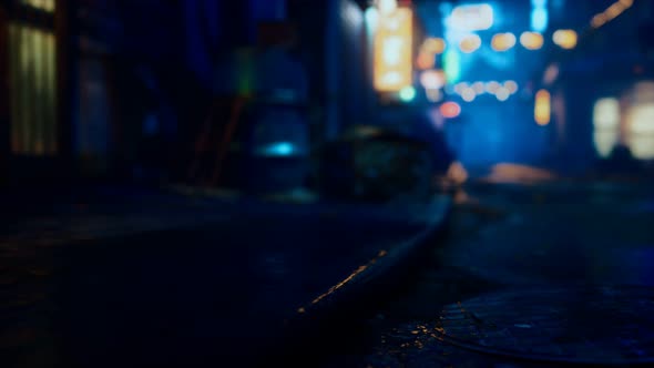 Bokeh Lights on Night Street in Asia alt