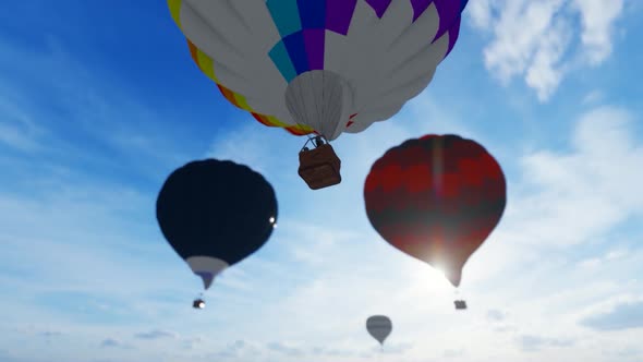 Hot Air Balloons In Flight