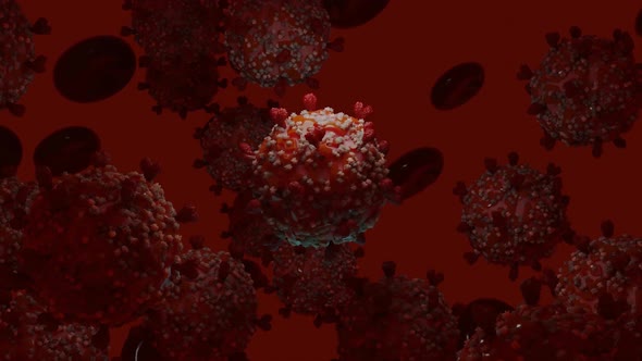 Realistic 3D footage coronavirus 2