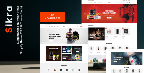 Sikra – Supplement & Nutrition Store Shopify Theme OS 3.0 (Theme Block)