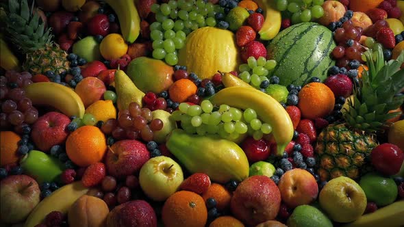 Glistening Fruit Pile Healthy Diet Concept