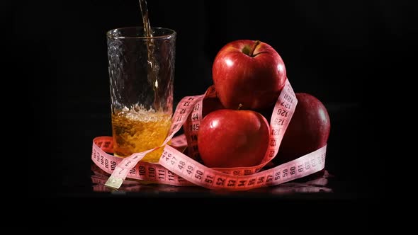 Fresh Apple Juice Being Poured Into a Glass