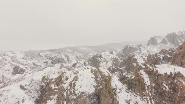 Birtvisi Canyon With Fortress Ruins In Winter