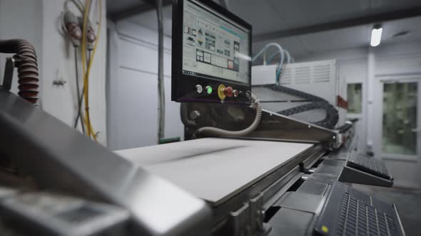 An Industrial Printer in a Porcelain Tile Factory