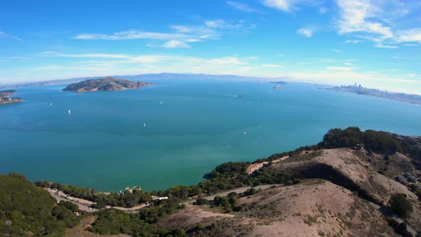 San Francisco Bay Aerial City Skyline In Distance