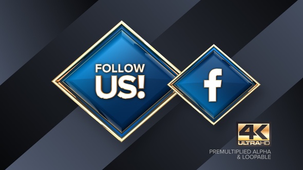 Facebook Follow Us! Rotating Sign 4K Looping Design Element