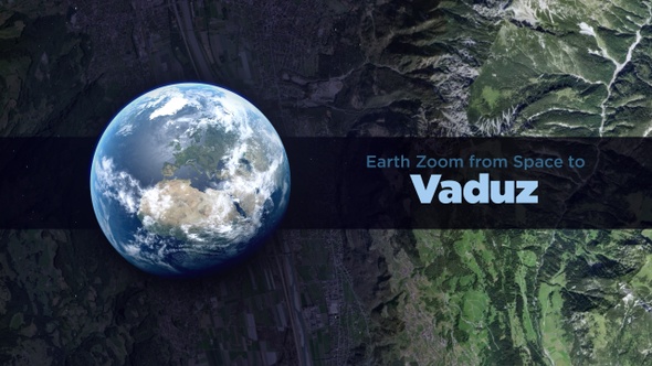 Vaduz (Liechtenstein) Earth Zoom to the City from Space