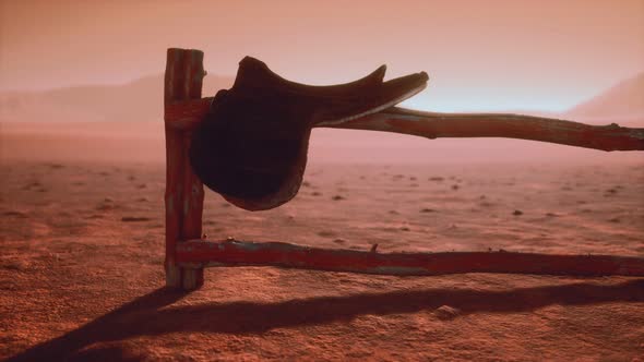 Horse Saddle on the Fence in Monument Valley