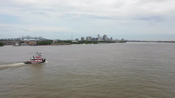 Boat on Mississipi river