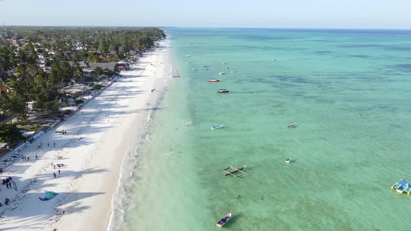 Aerial View of the Beach on Zanzibar Island Tanzania