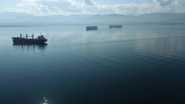 Drone View of The Sea And Ships