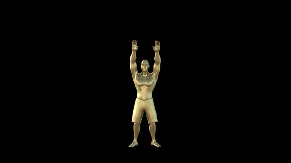 3D Gold Man Victory