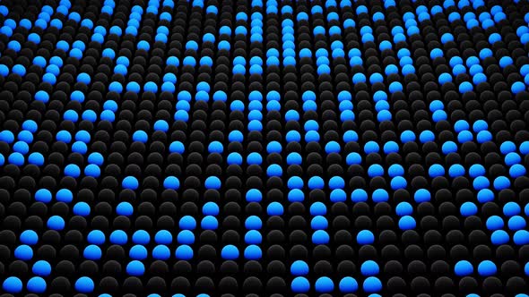 Digital Online Data Technology Background with Blue and Black Spheres on Grid