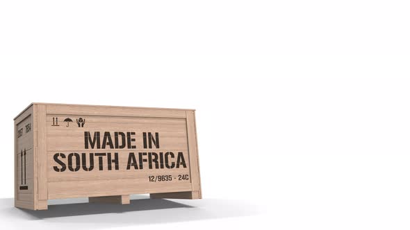 Wooden Crate with MADE IN SOUTH AFRICA Text alt