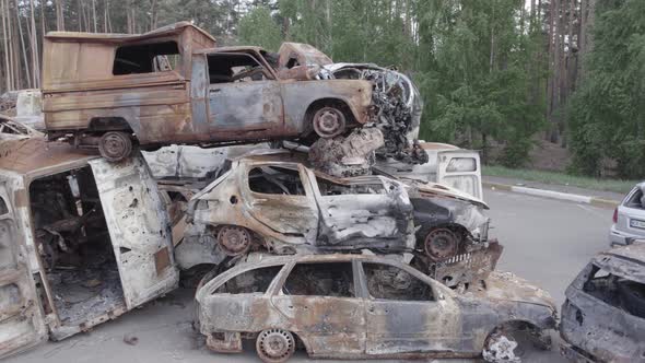 Wardestroyed Cars in Irpin Bucha District Ukraine