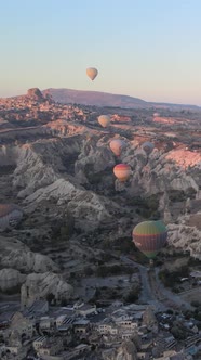 Cappadocia Turkey  Vertical Video of Balloon Launch