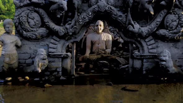 Buddha statues, Kadadora Temple Kothmale, Srilanka Temple. Temple in kothmale dam. Underwater temple