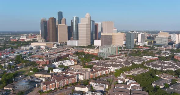 Aerial of downtown Houston and surrounding area