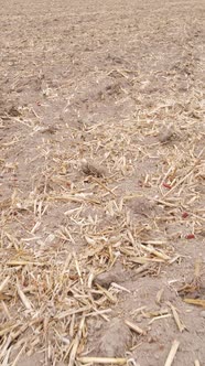 Vertical Video of a Field with Plowed Land in Autumn Slow Motion