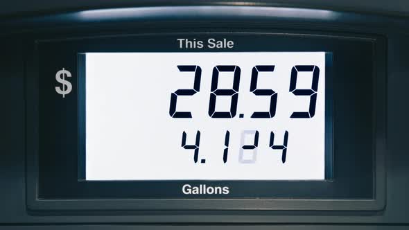 Fuel Gas Increased Cost Due to Economy Inflation Gas Station Fuel Meter Counter