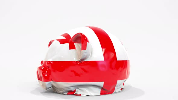 Deflating Inflatable Piggy Bank with Printed Flag of Georgia