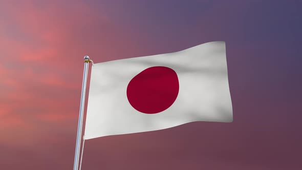 Flag Of Japan Waving 4k