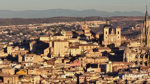 Aerial Tele Shot of Toledo Spain