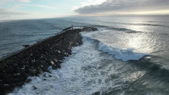 Ocean Waves Crashing Against Rocks
