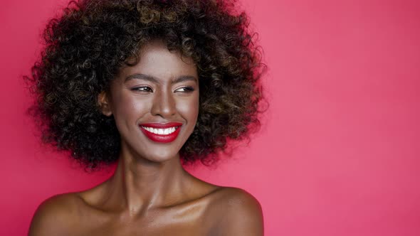 Portrait of an Attractive Young African Woman Looking Away