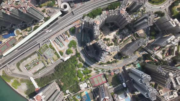 Hong Kong Tsing Yi Top View with Drone