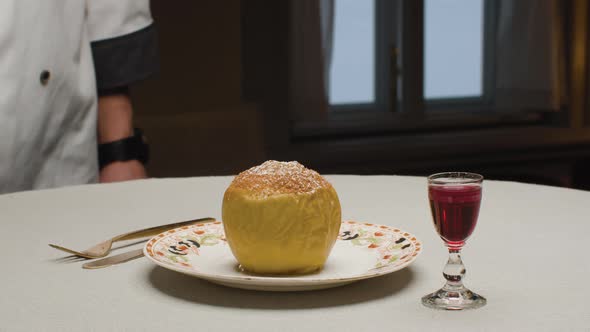 Baked Apple on a Plate