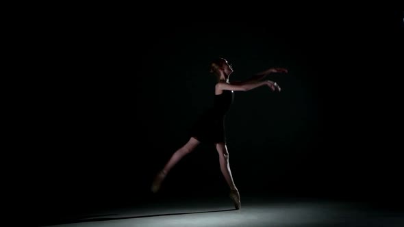 Ballet Dancer Isolated on Black Background